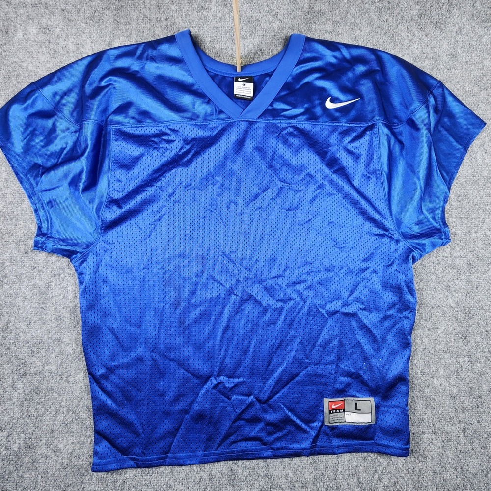 Nike Team Football Practice Jersey Royal Blue Mesh V-Neck Mens Large